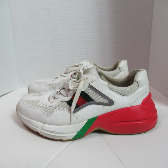 Gucci Rhyton Epilogue Sneaker Mens US 8 White Red Tennis Shoe Designer